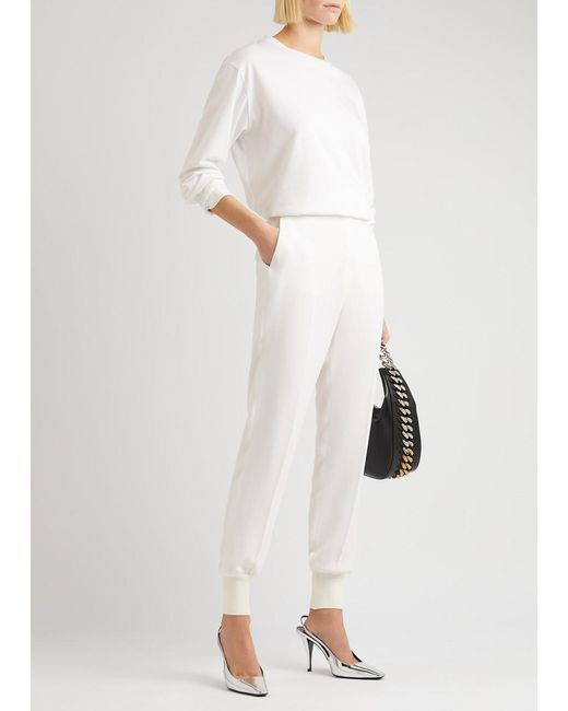 Stella McCartney White Tapered Stretch-crepe Trousers