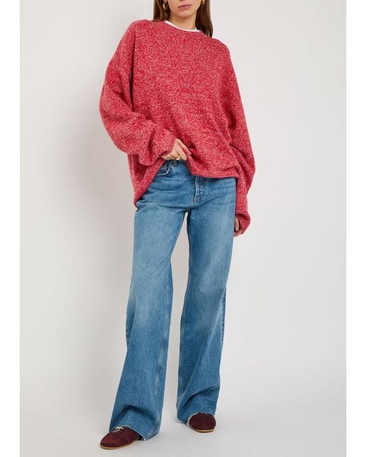 The Elder Statesman Red Dume Marl Melange Cashmere Jumper