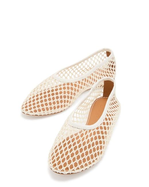Staud Natural Alba Woven Ballet Flats