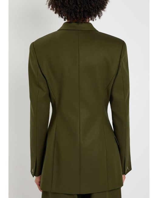 Alaïa Green Double-Breasted Cotton Blazer