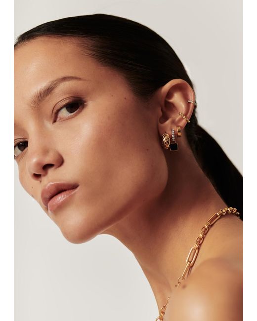 Missoma Metallic X Lucy Williams Waffle Mini 18kt -plated Hoop Earrings