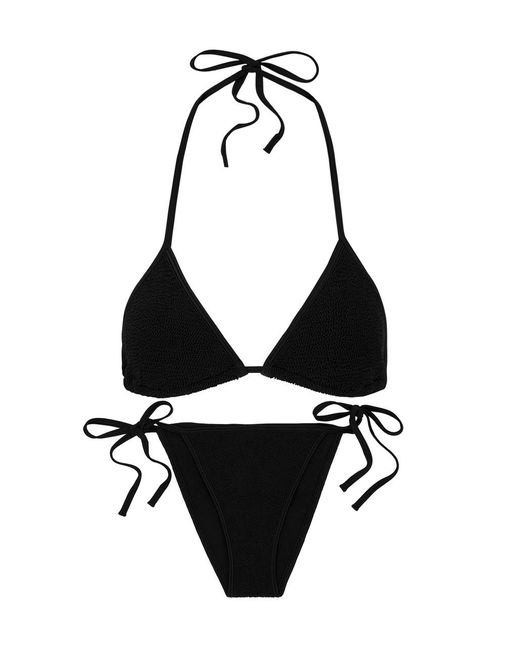 Hunza G Black Gina Seersucker Bikini