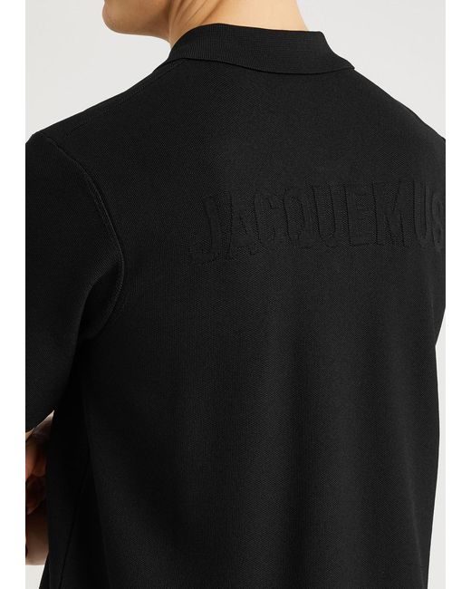 Jacquemus Black Le Polo Maille Knitted Polo Shirt for men