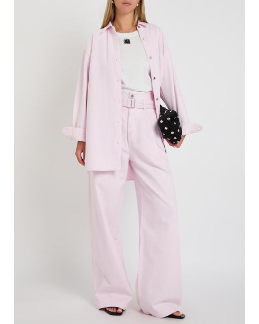 Agolde Pink X Maria Mcmanus Belted Wide-Leg Jeans