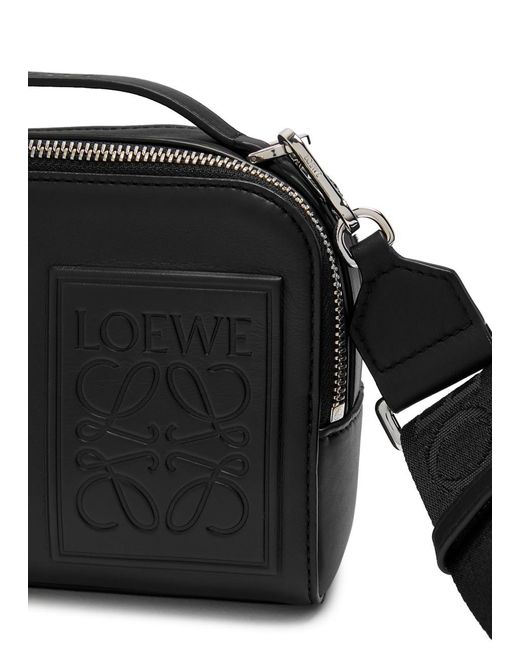 Loewe Black Patch Leather Camera Bag for men