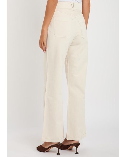 Veronica Beard Natural Taylor Wide-Leg Jeans