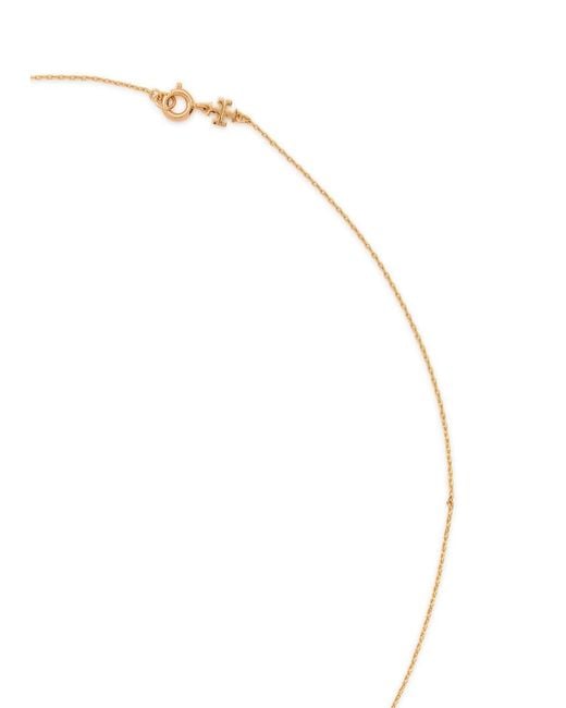 Tory Burch White Icon Pavé 18Kt-Plated Necklace