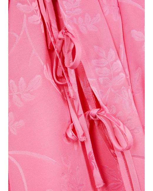 Kitri Pink Myla Floral-jacquard Top