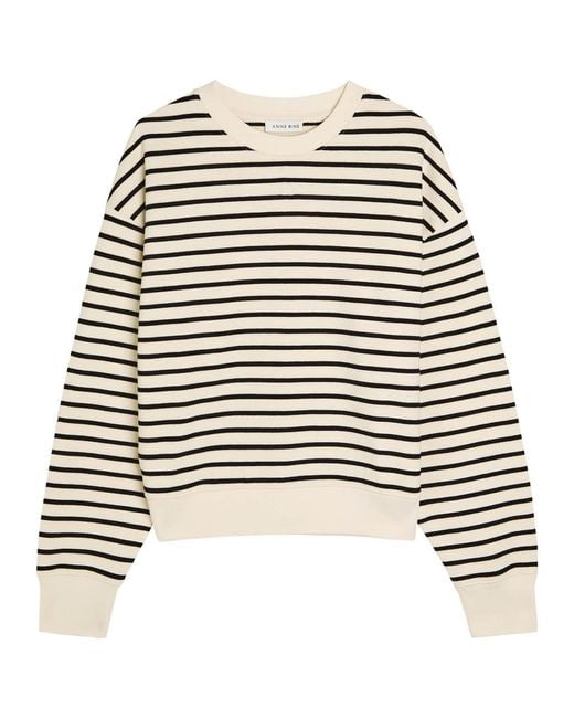 Anine Bing Black Dean Striped Cotton-Blend Sweatshirt