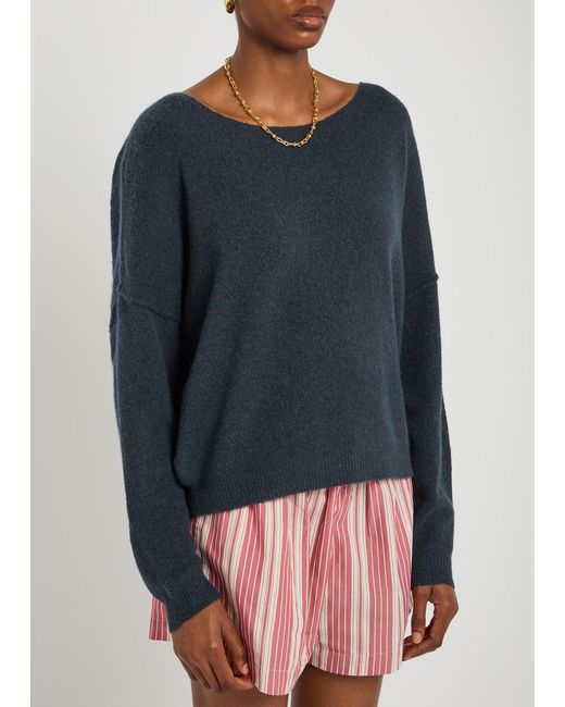 American Vintage Blue Damsville Brushed-Knit Jumper