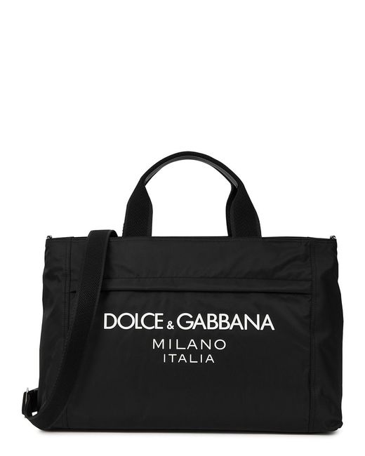 Dolce & Gabbana Black Logo Nylon Holdall for men