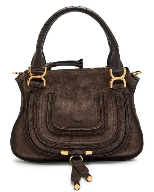 Chloé Brown Marcie Small Suede Shoulder Bag