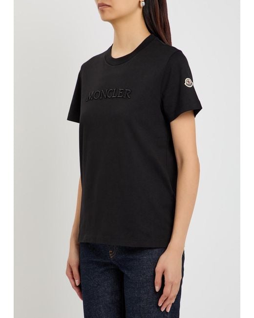 Moncler Black Logo-Appliquéd Cotton T-Shirt