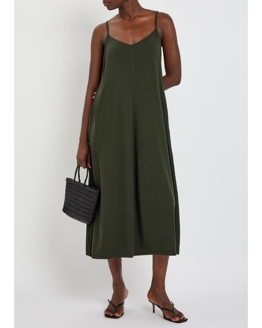 Eileen Fisher Green Lantern Jersey Midi Dress