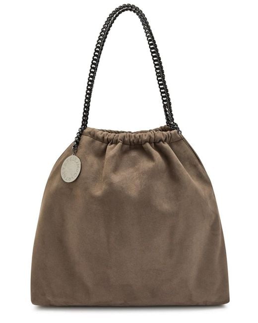 Stella McCartney Brown Falabella Medium Drawstring Faux Suede Tote