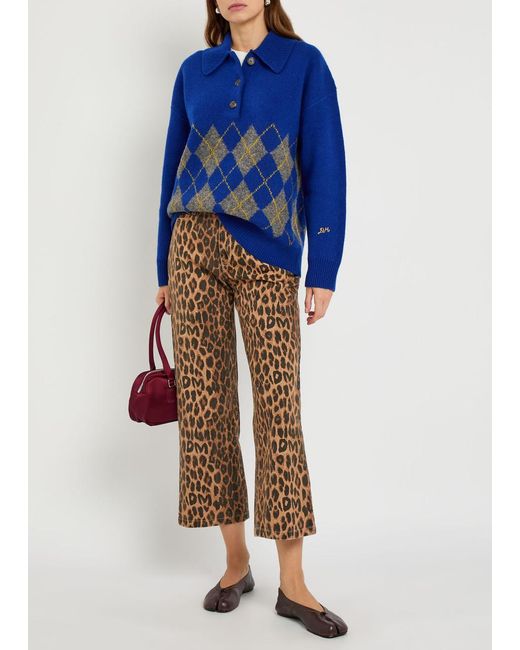 Damson Madder Blue Saskia Argyle Wool Jumper