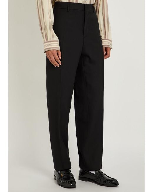 Versace Black Tailored Wool Trousers for men
