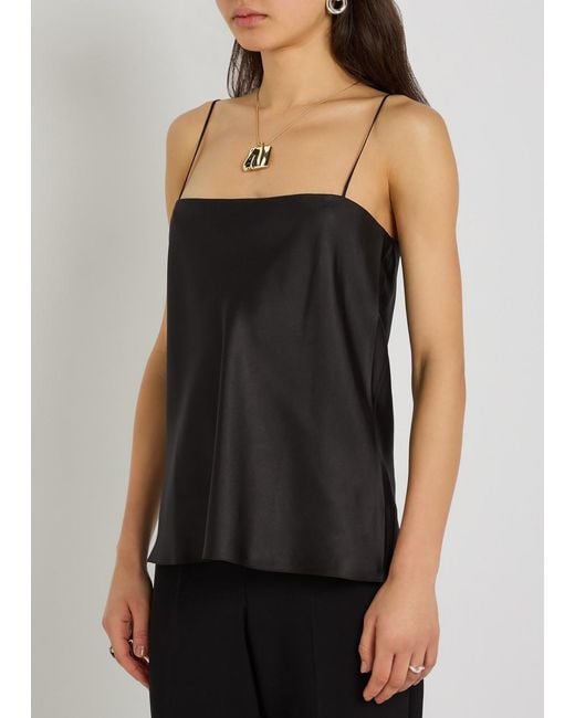 Another Tomorrow Black Silk Top