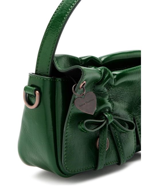 Acne Green Mini Multipocket Leather Top Handle Bag