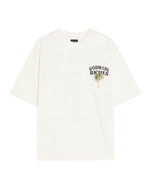 GODMADE White California Riches Printed Cotton T-Shirt for men