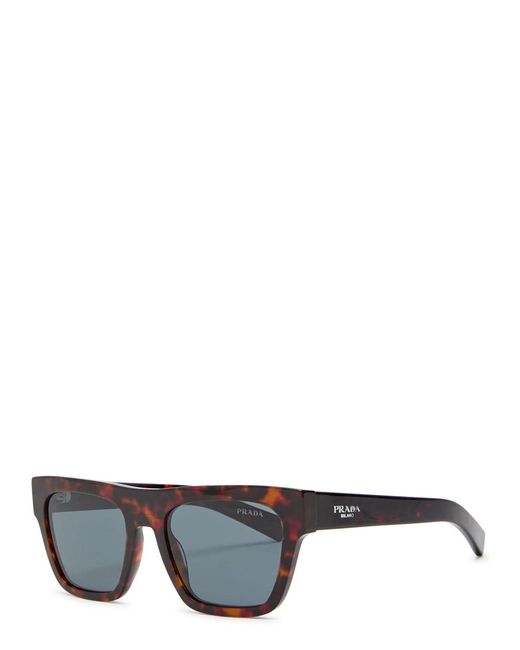 Prada Black Flattop Square-Frame Sunglasses for men