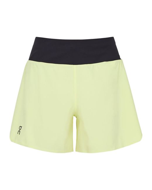 On Shoes Yellow Running Stretch-Nyl Shorts