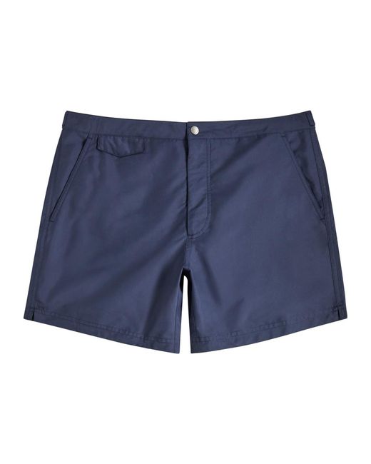 Sunspel Blue Brushed-Shell Swim Shorts for men