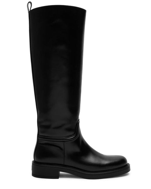 Stuart Weitzman Black Celia Leather Knee-High Boots