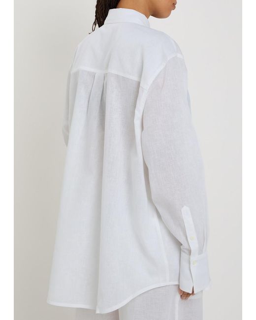 Totême White Cotton And Linen-Blend Shirt