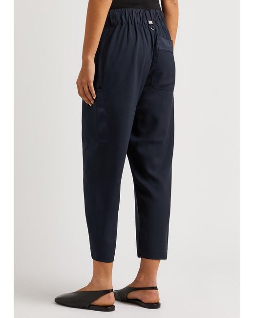 High Blue Figure Out Cropped Tapered Trousers