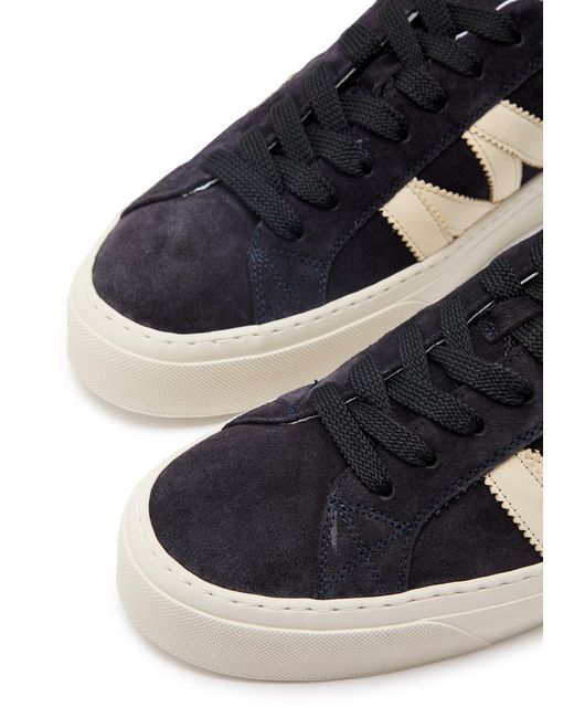 Moncler Blue Monaco Suede Sneakers for men