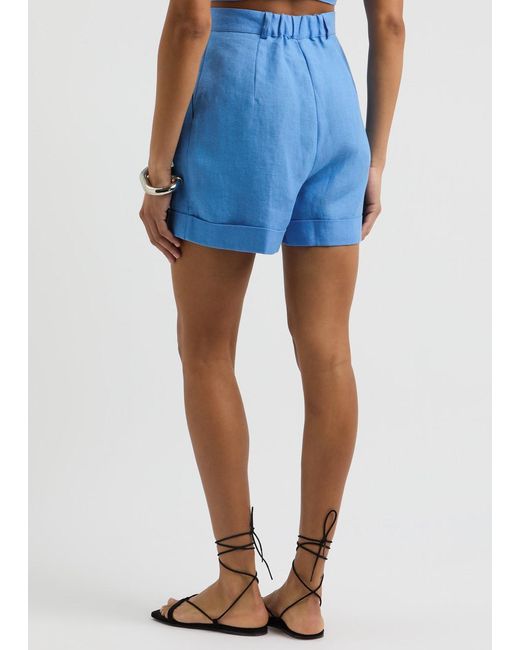 Casa Raki Blue Clementina Linen Shorts