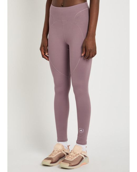 Stella McCartney Purple Adidas X 7/8 Stretch-Jersey Cropped Leggings