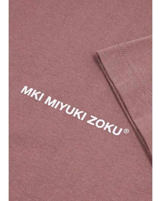 MKI Miyuki-Zoku Pink Logo-print Cotton T-shirt for men