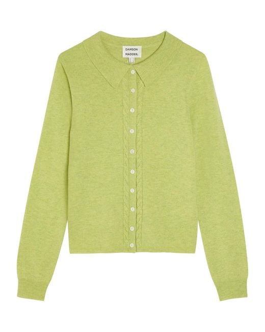 Damson Madder Green Voula Wool And Cashmere-Blend Cardigan