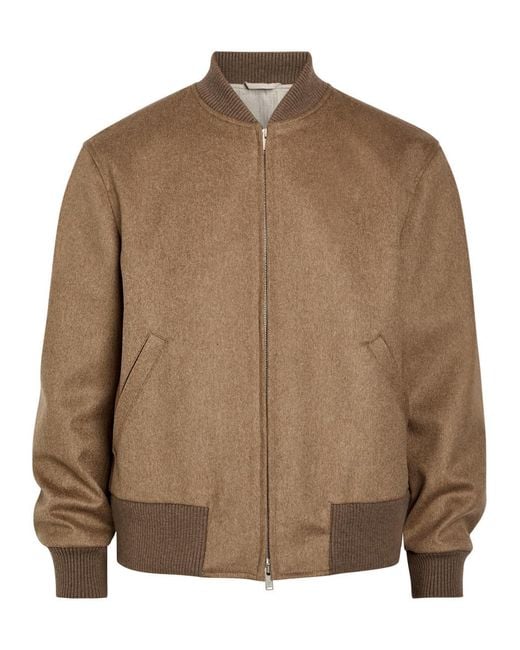 Lardini Brown Wool Bomber Jacket for men