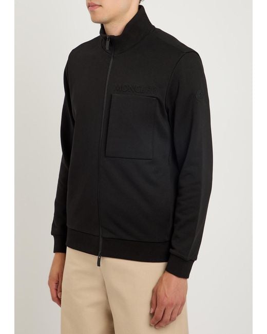 Moncler Black Embossed-Logo Cotton Jacket for men