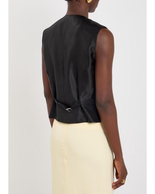 ARMARIUM Black Mark Wool And Satin Vest