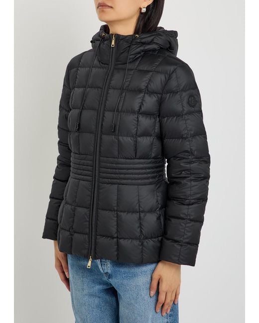 Moncler Black Engoulevent Hooded Quilted Shell Jacket