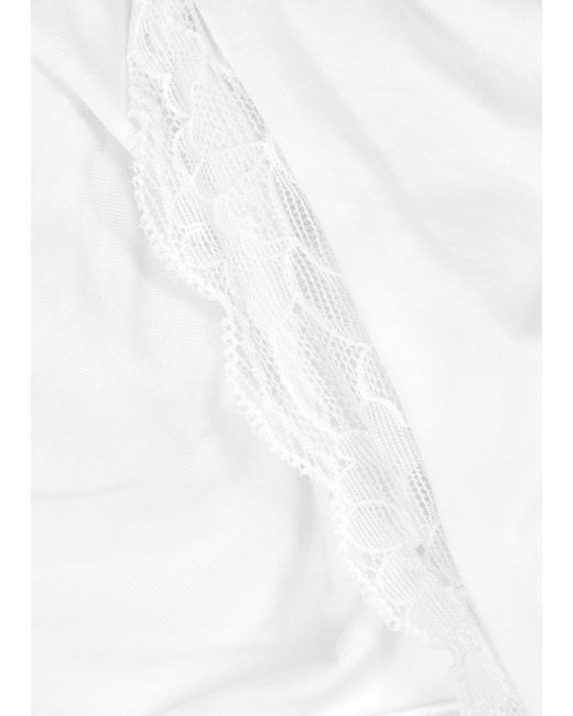 Hanro White Lace-Trimmed Soft-Cup Bra