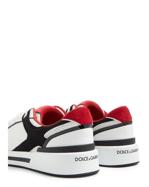 Dolce & Gabbana White New Roma Panelled Mesh Sneakers for men
