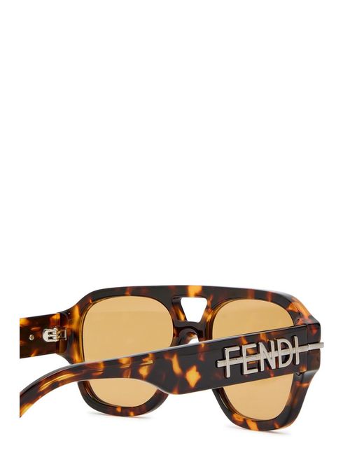 Fendi White Aviator-Style Sunglasses for men