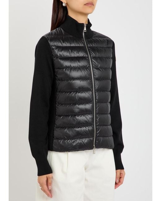 Moncler Black Padded Wool And Nylon Jacket