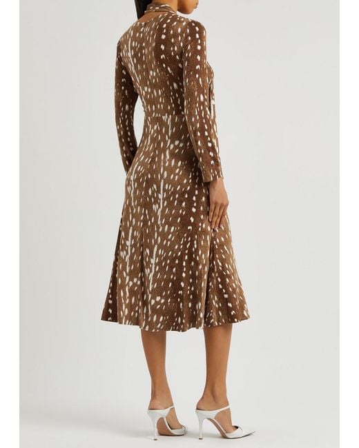 Diane von Furstenberg Natural Marsha Printed Stretch-Jersey Midi Dress