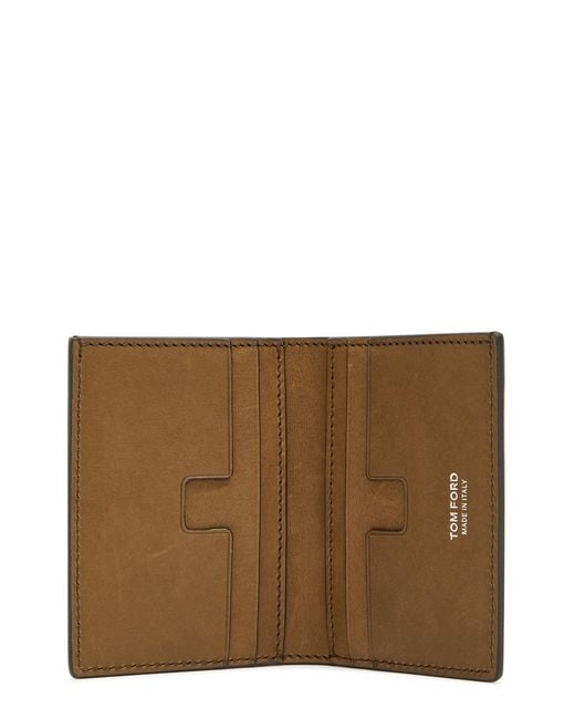 Tom Ford Brown Nubuck Card Holder for men