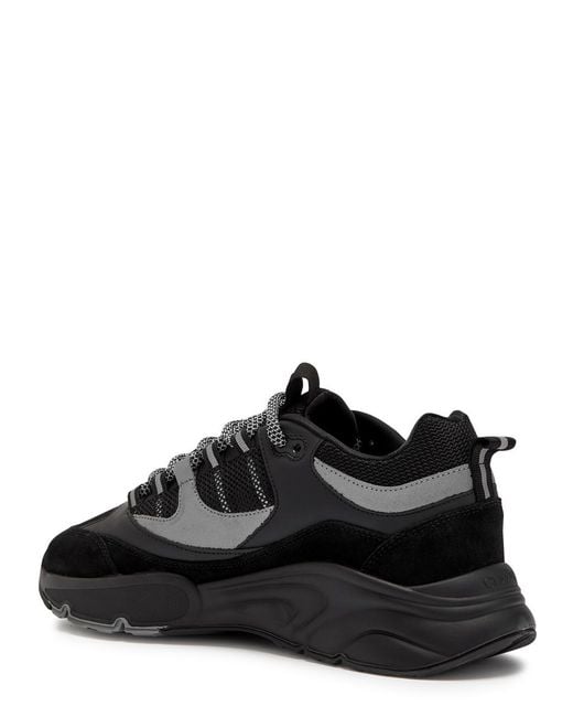 Cleens Black Aero Runner Panelled Mesh Sneakers for men