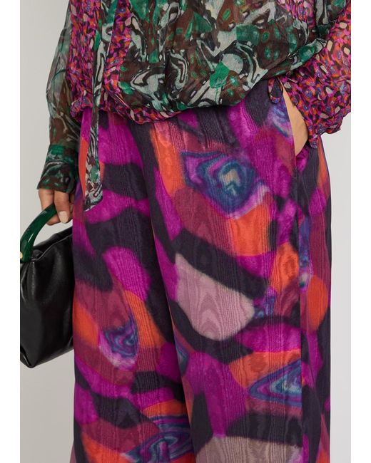 Dries Van Noten Red Puvis Printed Woven Trousers