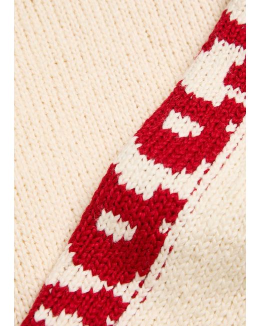 CHERRY LA Natural Logo Cotton-Knit Jumper for men