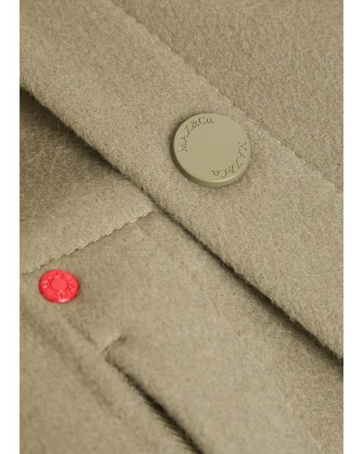 MAX&Co. Green Leather-Trim Wool Jacket