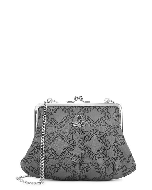 Vivienne Westwood Granny Logojacquard Canvas Crossbody Pouch in Black